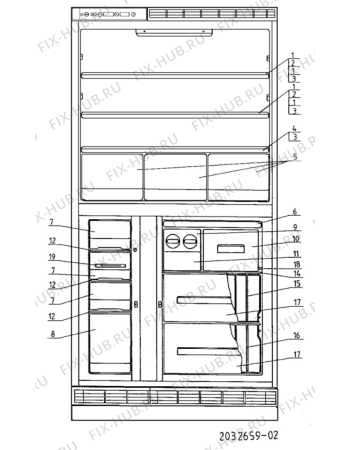 Взрыв-схема холодильника Electrolux AR4671W - Схема узла C10 Interior